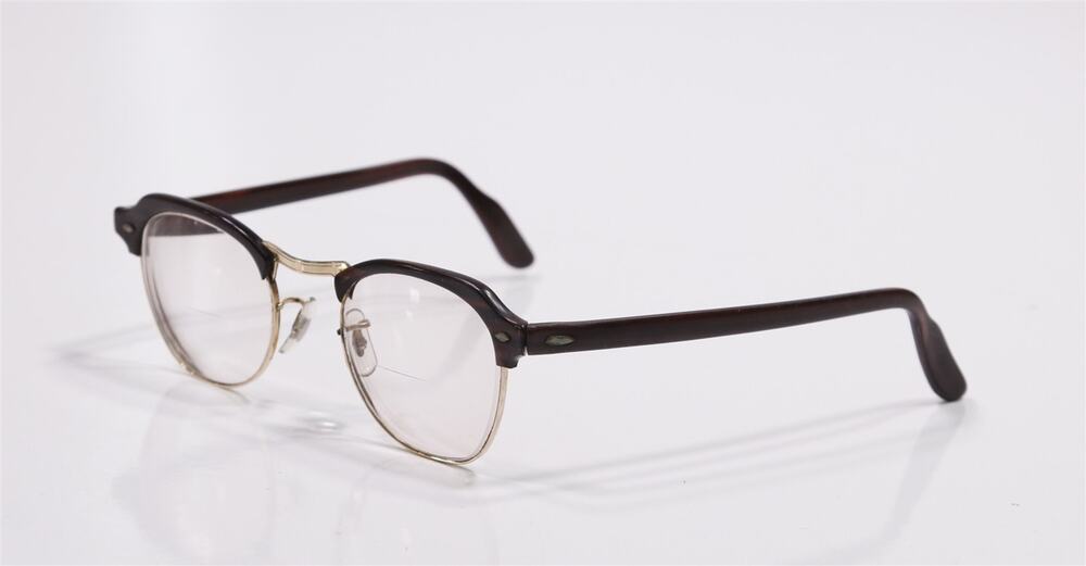 B&L Bausch & Lomb Vintage 50s 60s Half Rim 12K GF Browline Glasses 4 1/2-6